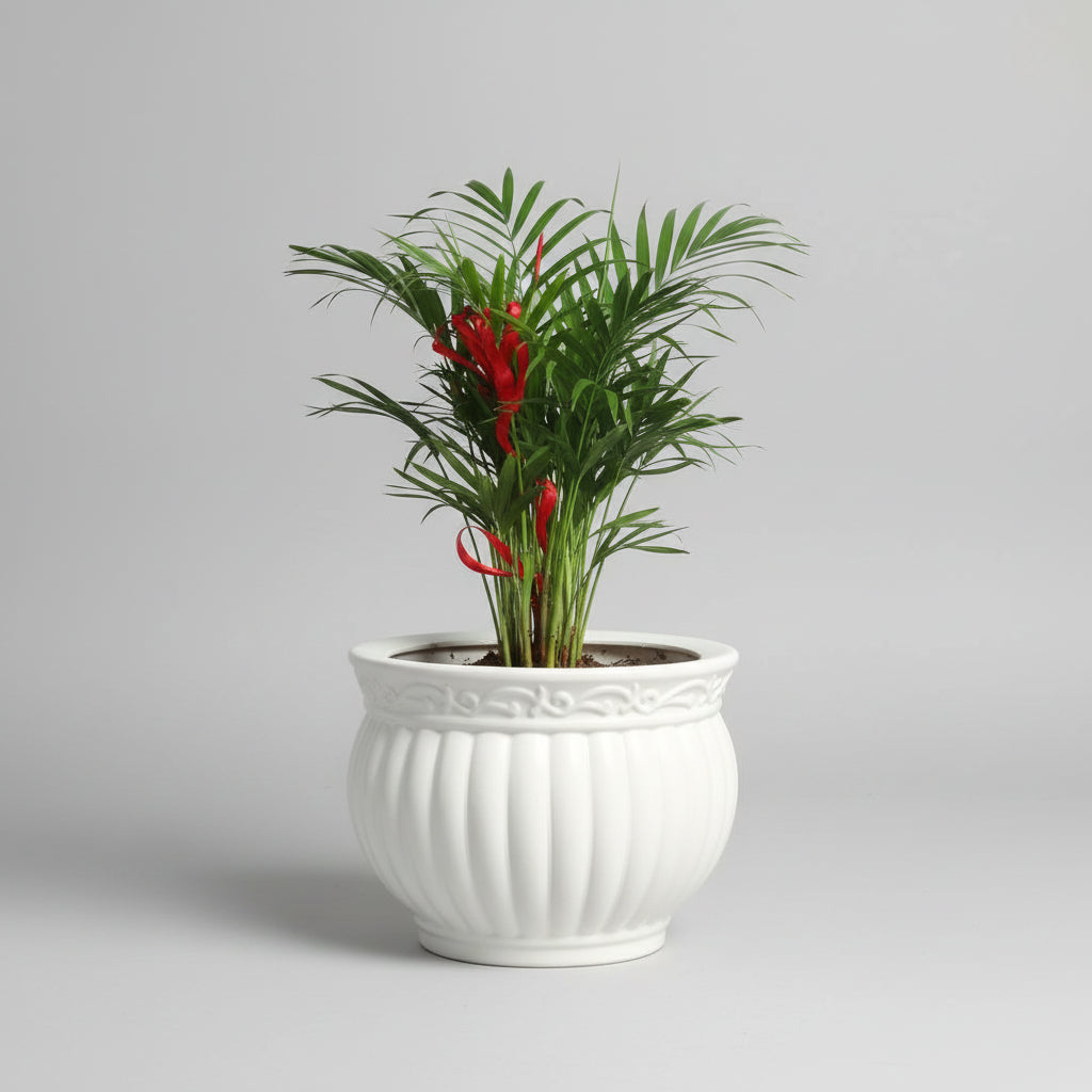 Kanha Matki Flower Plastic Pot for Table, Balcony, Office, Home - 7 Inch